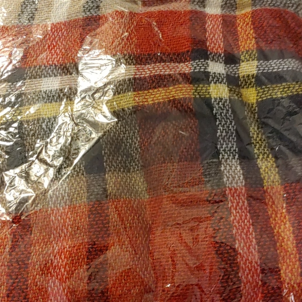 Plaid shaw in bag